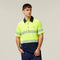Hard Yakka Koolgear Core Hi-Vis 2 Tone Taped Vented Short Sleeve Polo Y11383 in Yellow/Navy