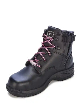 Oliver Women's Black Zip Sided Safety Boots