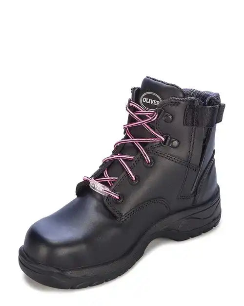 Oliver Women's Black Zip Sided Safety Boots