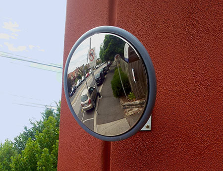 Outdoor stainless steel convex mirror, alternate view