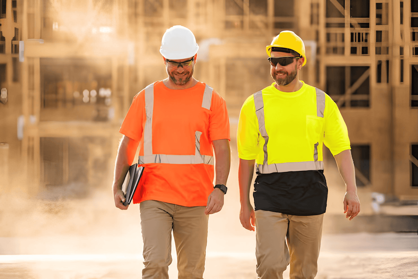 Workwear professionals on site