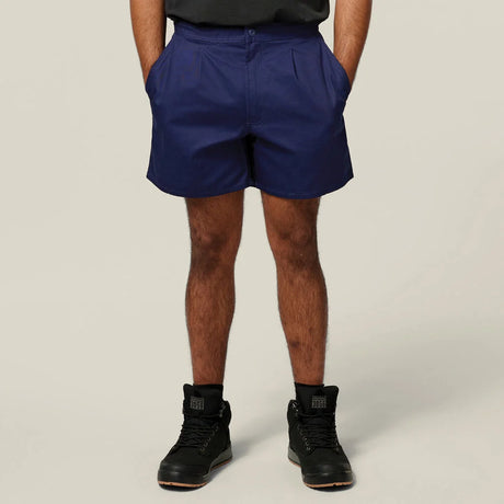 Relaxed Fit Cotton Drill Short With Side Tabs