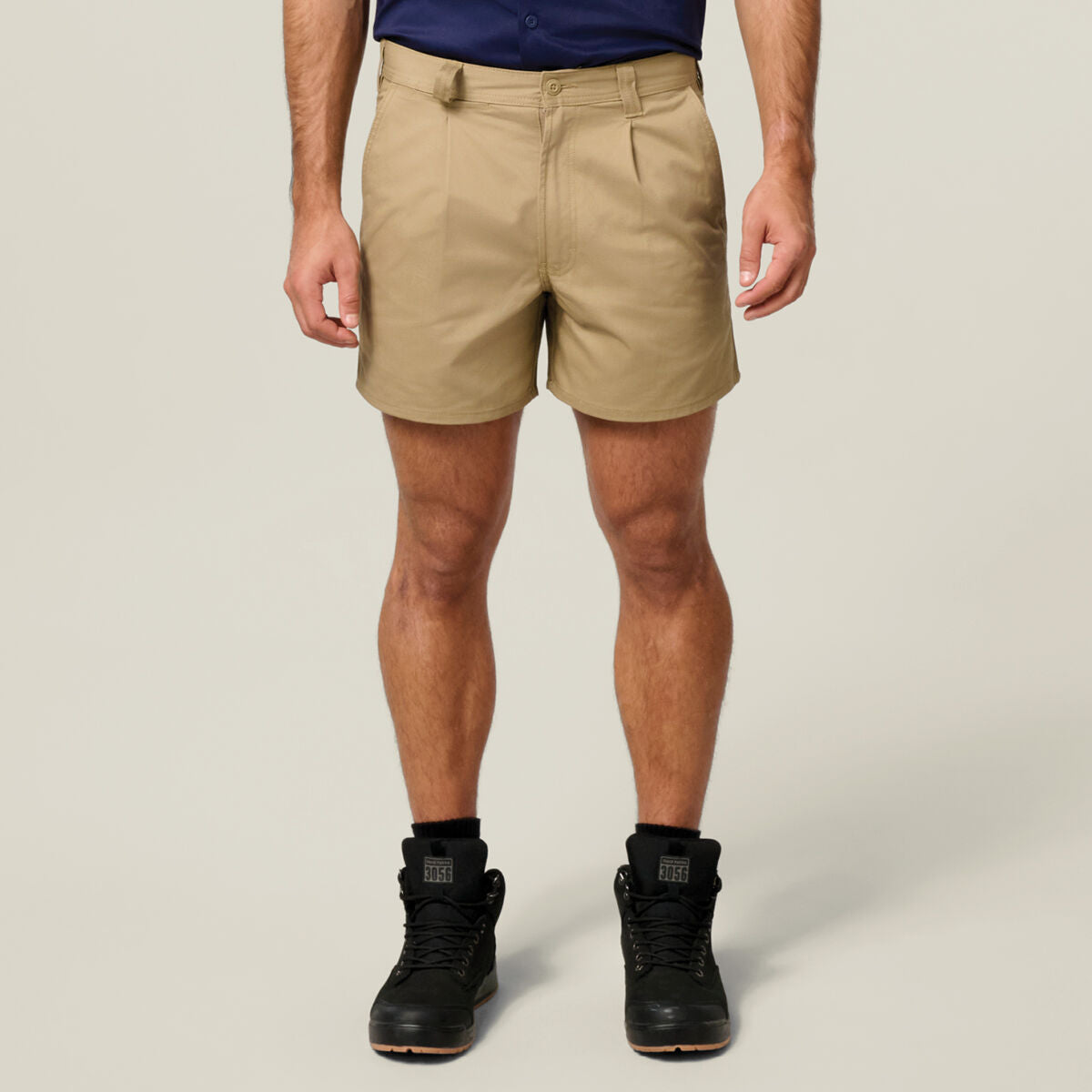 Relaxed Fit Cotton Drill Short With Belt Loops