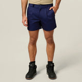Hard Yakka cotton drill short with belt loops fabric close-up